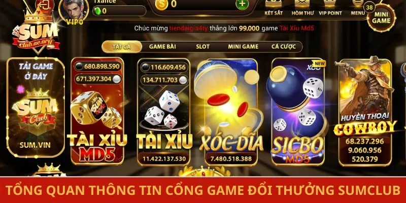 Tổng quan thông tin cổng game đổi thưởng Sumclub